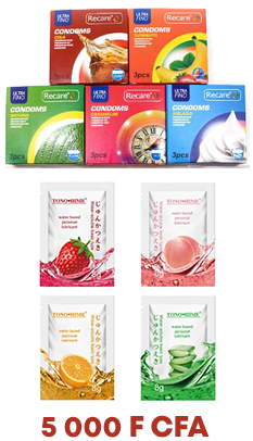 Le Kit Combo - 9 Préservatifs + 5 Lubrifaints